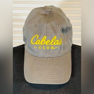 Cabela's Club Men's Baseball Cap Gray Yellow Strapback Embroidered One Size
